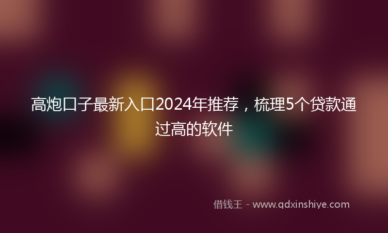 高炮口子最新入口2024年推荐，梳理5个贷款通过高的软件