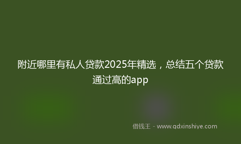 附近哪里有私人贷款2025年精选，总结五个贷款通过高的app
