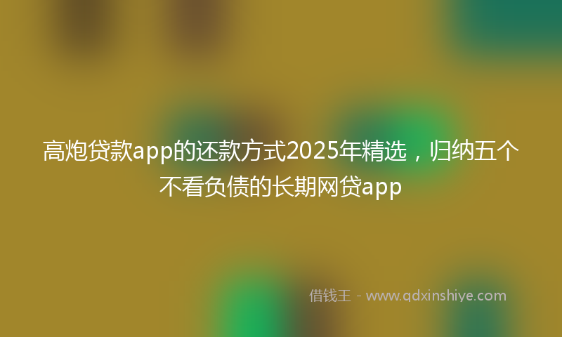 高炮贷款app的还款方式2025年精选，归纳五个不看负债的长期网贷app