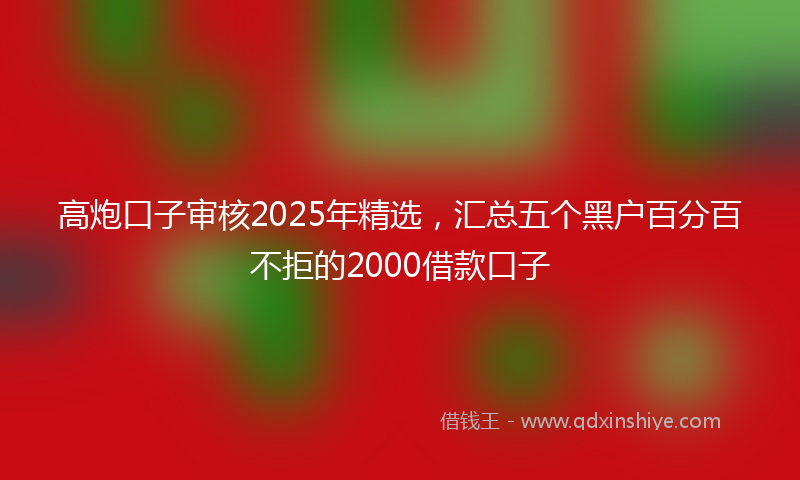 高炮口子审核2025年精选，汇总五个黑户百分百不拒的2000借款口子