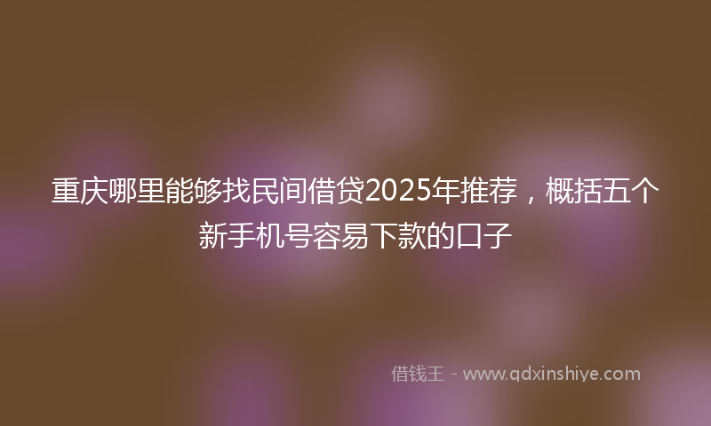 重庆哪里能够找民间借贷2025年推荐，概括五个新手机号容易下款的口子
