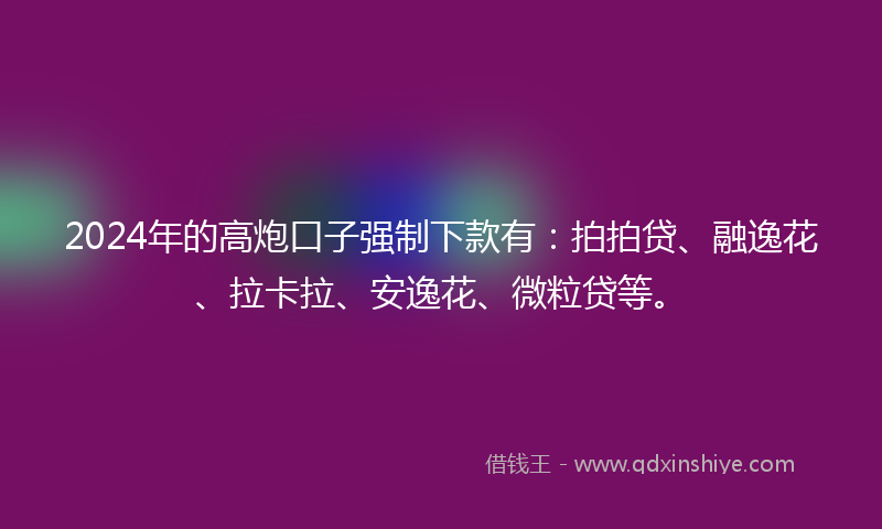 2024年的高炮口子强制下款有：拍拍贷、融逸花、拉卡拉、安逸花、微粒贷等。