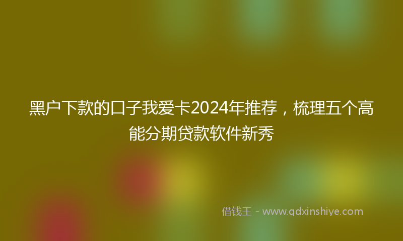 黑户下款的口子我爱卡2024年推荐，梳理五个高能分期贷款软件新秀