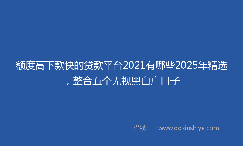 额度高下款快的贷款平台2021有哪些2025年精选，整合五个无视黑白户口子