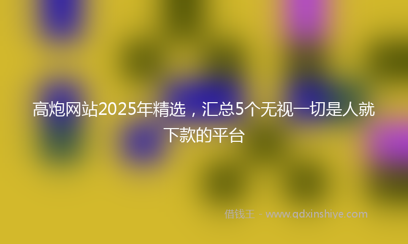 高炮网站2025年精选，汇总5个无视一切是人就下款的平台