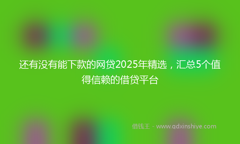 还有没有能下款的网贷2025年精选，汇总5个值得信赖的借贷平台