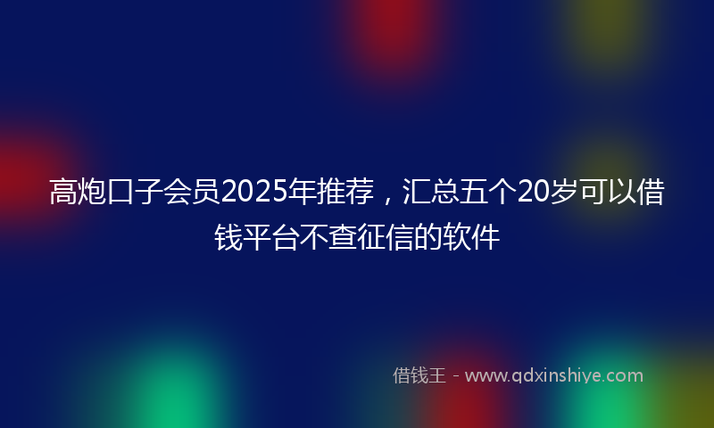 高炮口子会员2025年推荐，汇总五个20岁可以借钱平台不查征信的软件