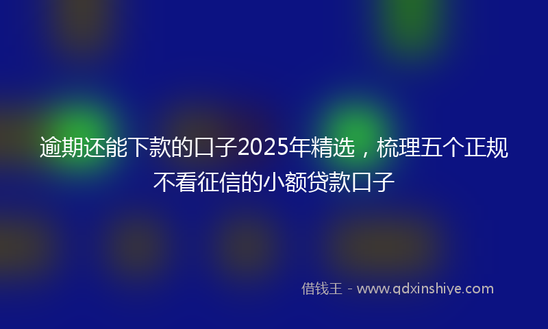 逾期还能下款的口子2025年精选，梳理五个正规不看征信的小额贷款口子