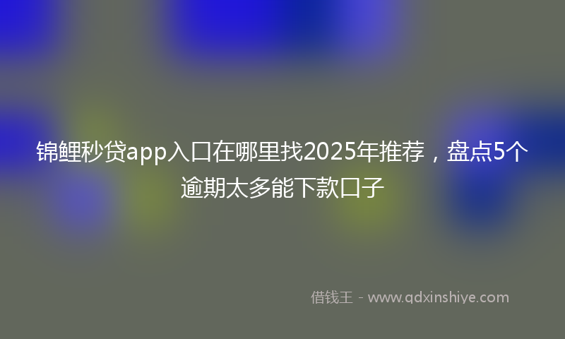 锦鲤秒贷app入口在哪里找2025年推荐，盘点5个逾期太多能下款口子