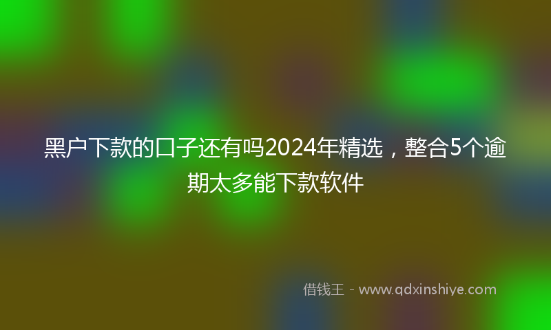黑户下款的口子还有吗2024年精选，整合5个逾期太多能下款软件