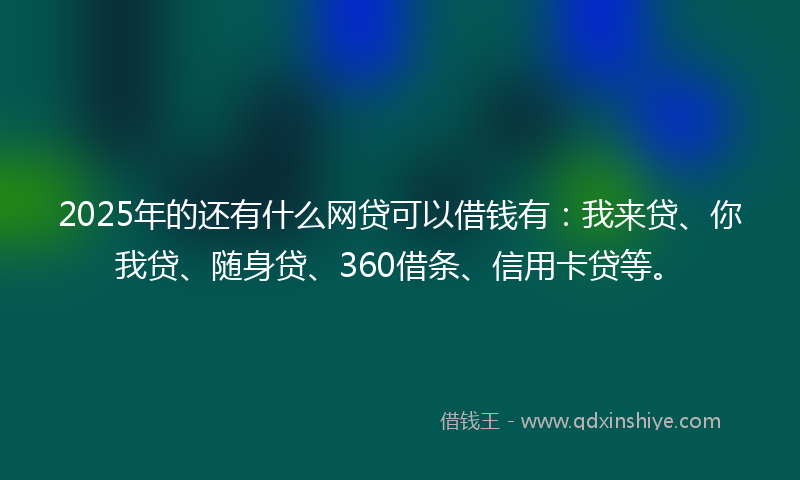 2025年的还有什么网贷可以借钱有：我来贷、你我贷、随身贷、360借条、信用卡贷等。