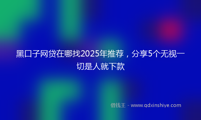 黑口子网贷在哪找2025年推荐，分享5个无视一切是人就下款