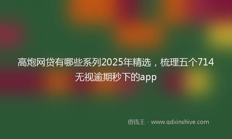高炮网贷有哪些系列2025年精选，梳理五个714无视逾期秒下的app
