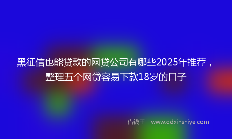 黑征信也能贷款的网贷公司有哪些2025年推荐，整理五个网贷容易下款18岁的口子