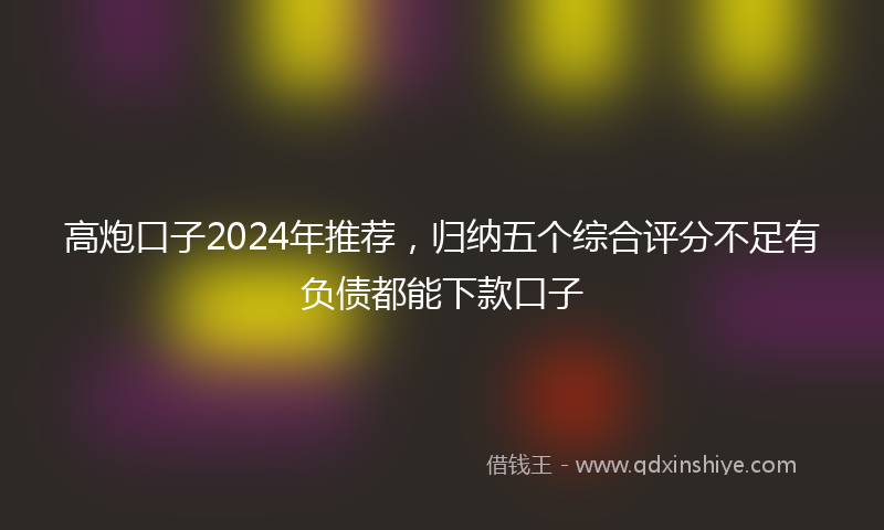 高炮口子2024年推荐，归纳五个综合评分不足有负债都能下款口子