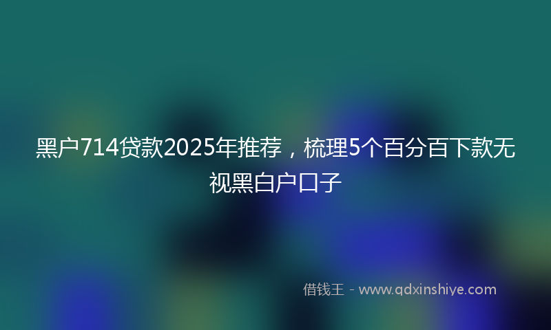 黑户714贷款2025年推荐，梳理5个百分百下款无视黑白户口子