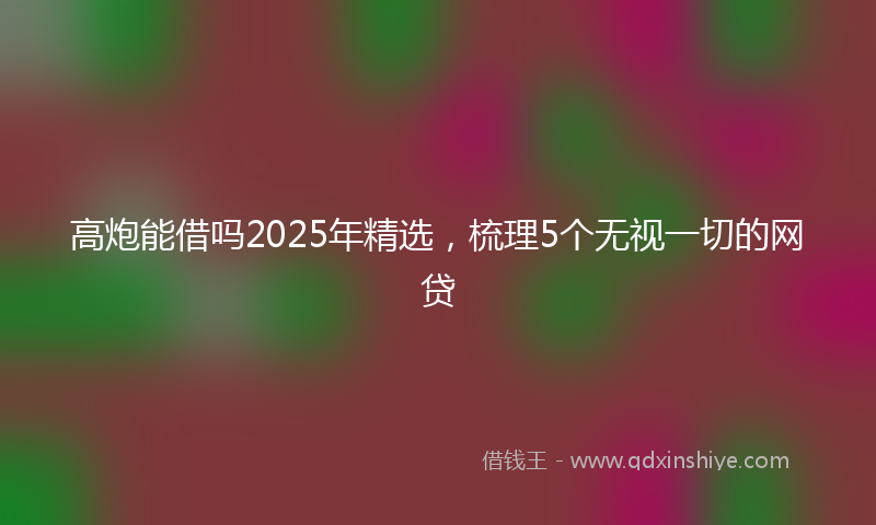 高炮能借吗2025年精选，梳理5个无视一切的网贷