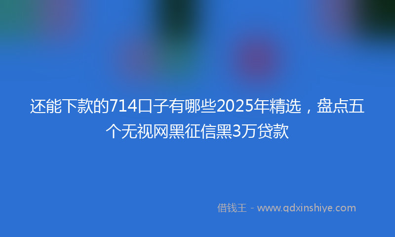 还能下款的714口子有哪些2025年精选，盘点五个无视网黑征信黑3万贷款