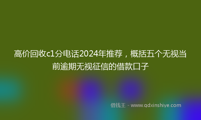高价回收c1分电话2024年推荐，概括五个无视当前逾期无视征信的借款口子