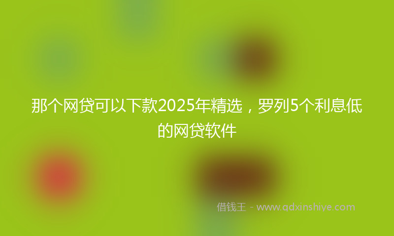 那个网贷可以下款2025年精选，罗列5个利息低的网贷软件