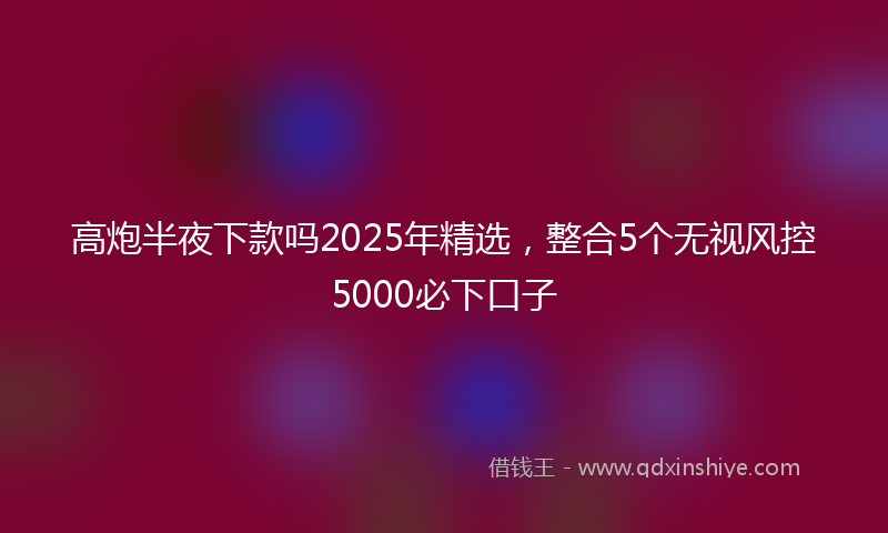 高炮半夜下款吗2025年精选，整合5个无视风控5000必下口子