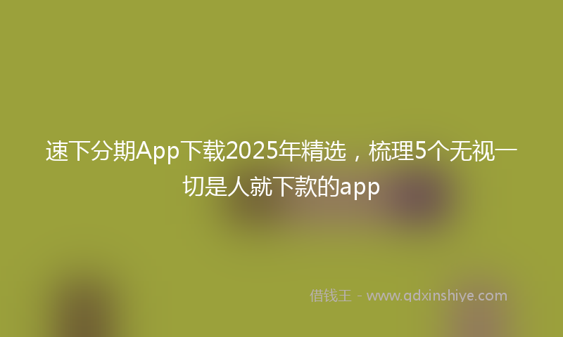 速下分期App下载2025年精选，梳理5个无视一切是人就下款的app