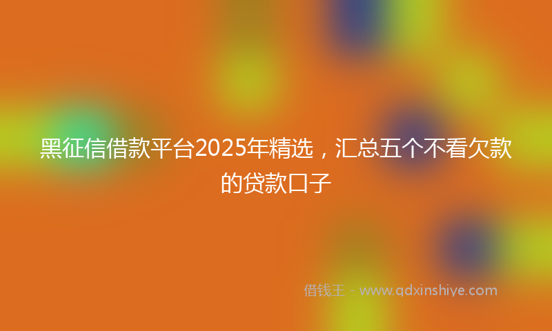 黑征信借款平台2025年精选，汇总五个不看欠款的贷款口子