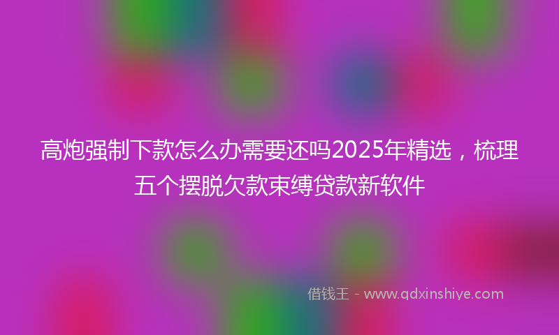 高炮强制下款怎么办需要还吗2025年精选，梳理五个摆脱欠款束缚贷款新软件