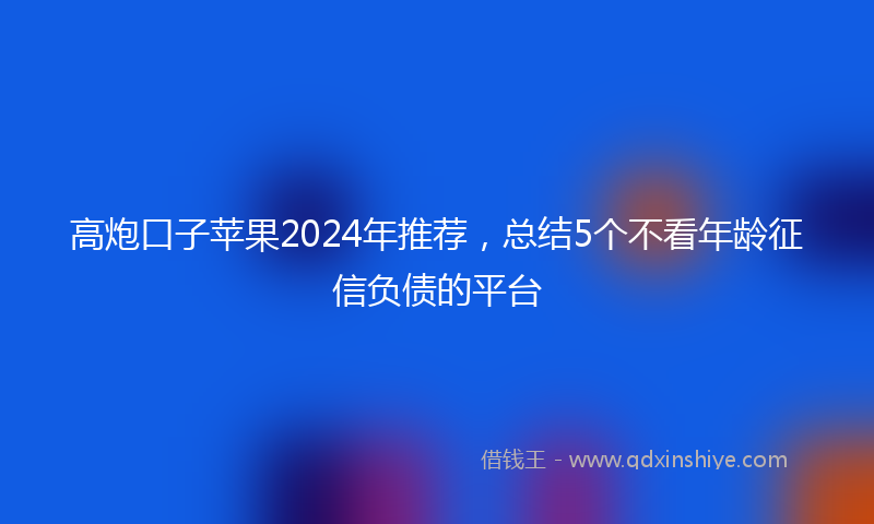 高炮口子苹果2024年推荐，总结5个不看年龄征信负债的平台