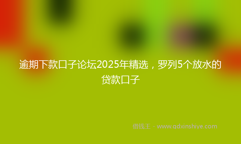 逾期下款口子论坛2025年精选，罗列5个放水的贷款口子
