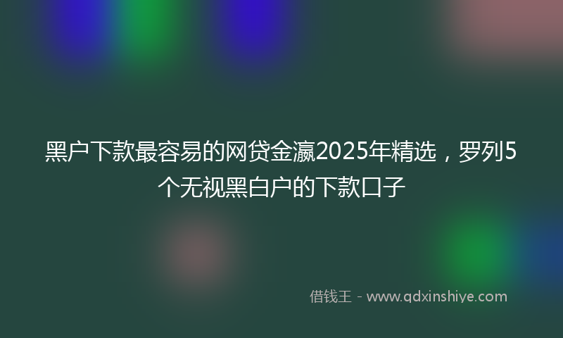 黑户下款最容易的网贷金瀛2025年精选，罗列5个无视黑白户的下款口子