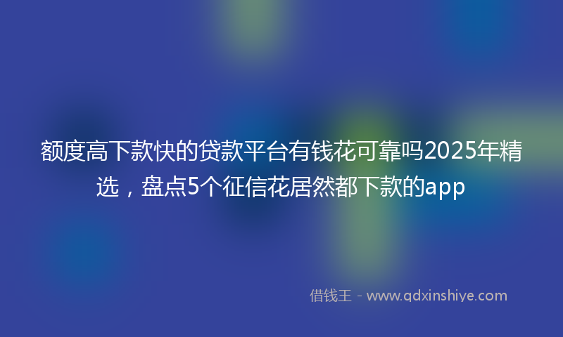 额度高下款快的贷款平台有钱花可靠吗2025年精选，盘点5个征信花居然都下款的app