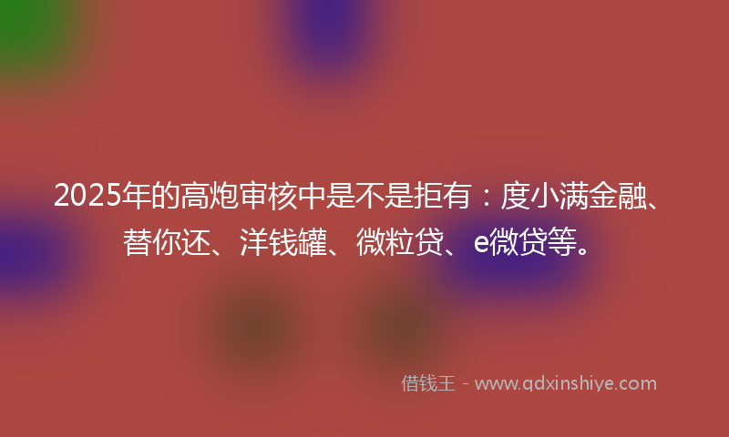 2025年的高炮审核中是不是拒有：度小满金融、替你还、洋钱罐、微粒贷、e微贷等。