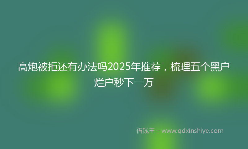 高炮被拒还有办法吗2025年推荐，梳理五个黑户烂户秒下一万