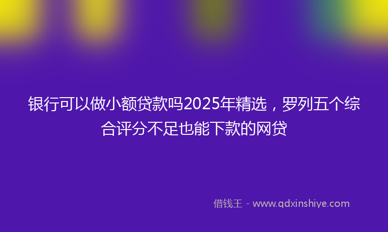 银行可以做小额贷款吗2025年精选，罗列五个综合评分不足也能下款的网贷