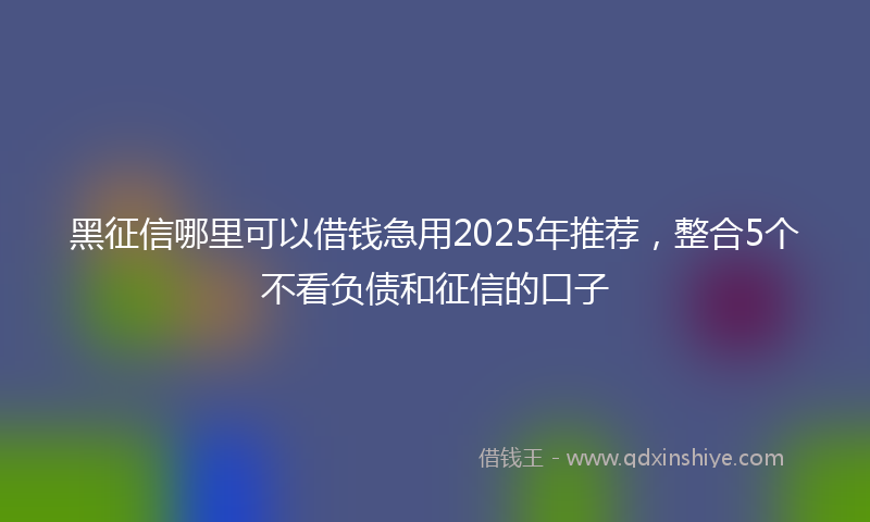 黑征信哪里可以借钱急用2025年推荐，整合5个不看负债和征信的口子