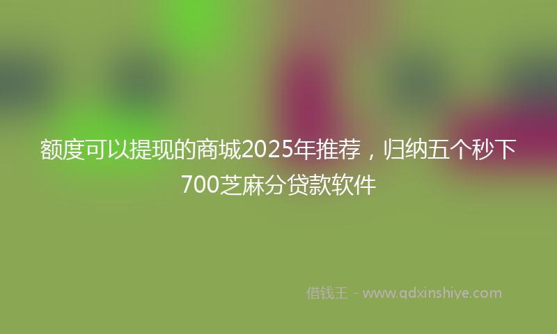 额度可以提现的商城2025年推荐，归纳五个秒下700芝麻分贷款软件
