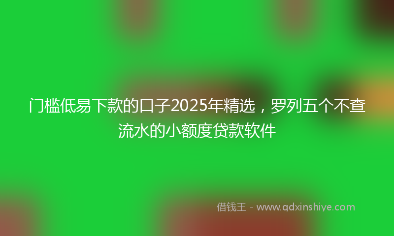 门槛低易下款的口子2025年精选，罗列五个不查流水的小额度贷款软件