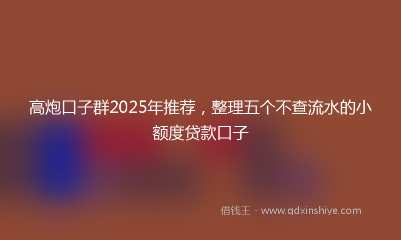 高炮口子群2025年推荐，整理五个不查流水的小额度贷款口子