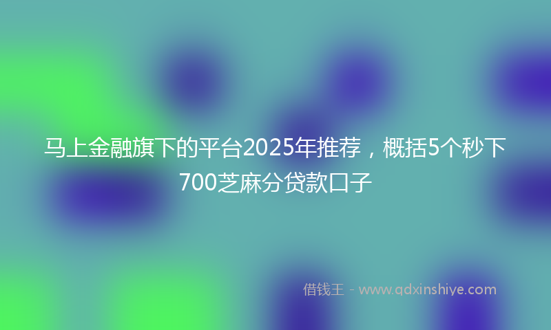 马上金融旗下的平台2025年推荐，概括5个秒下700芝麻分贷款口子