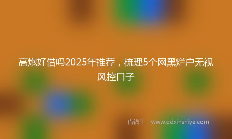 高炮好借吗2025年推荐，梳理5个网黑烂户无视风控口子