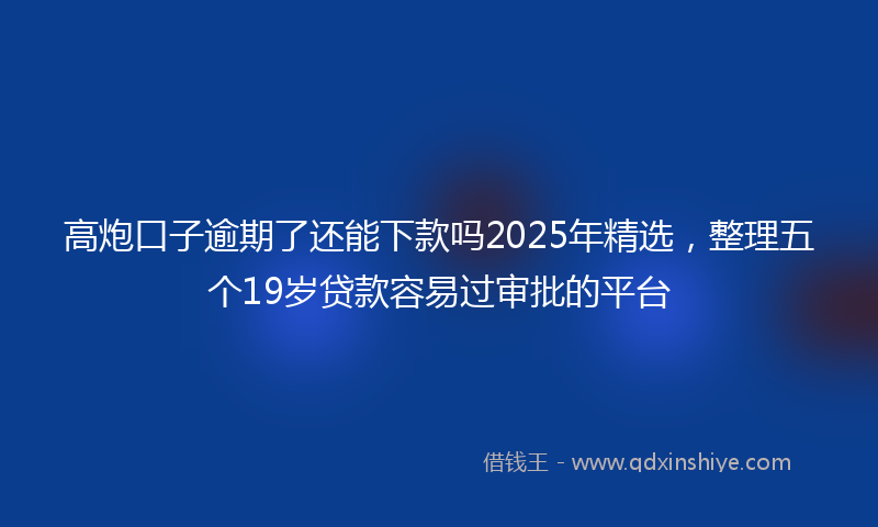 高炮口子逾期了还能下款吗2025年精选，整理五个19岁贷款容易过审批的平台
