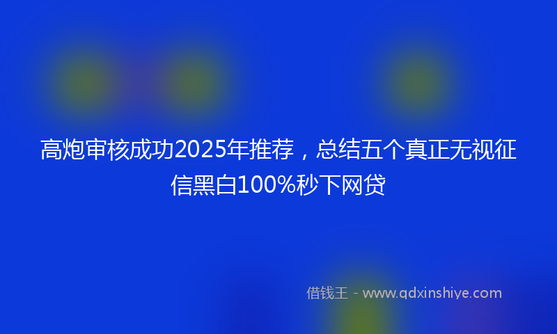 高炮审核成功2025年推荐，总结五个真正无视征信黑白100%秒下网贷