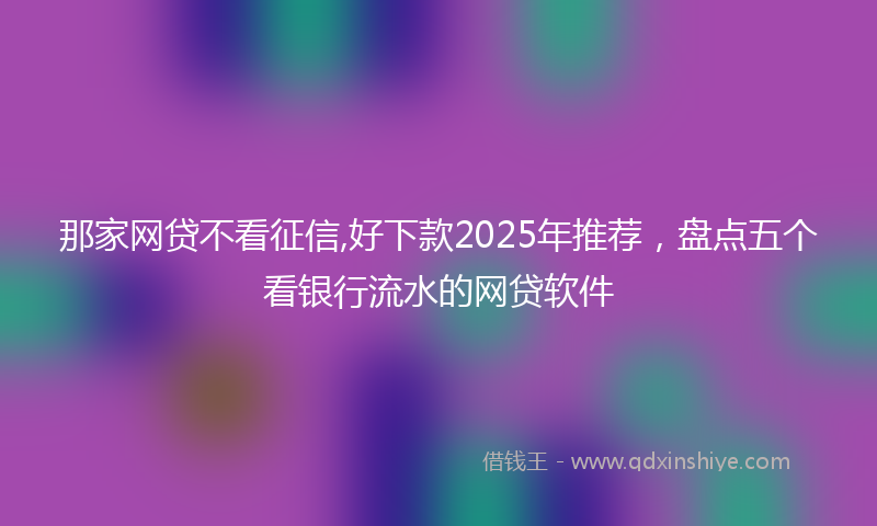 那家网贷不看征信,好下款2025年推荐，盘点五个看银行流水的网贷软件