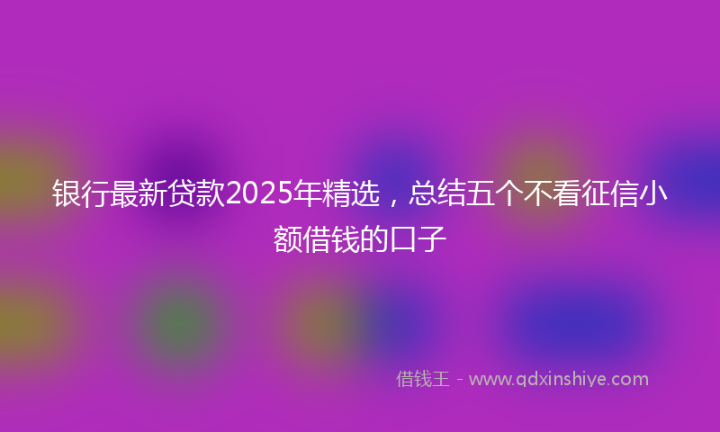 银行最新贷款2025年精选，总结五个不看征信小额借钱的口子