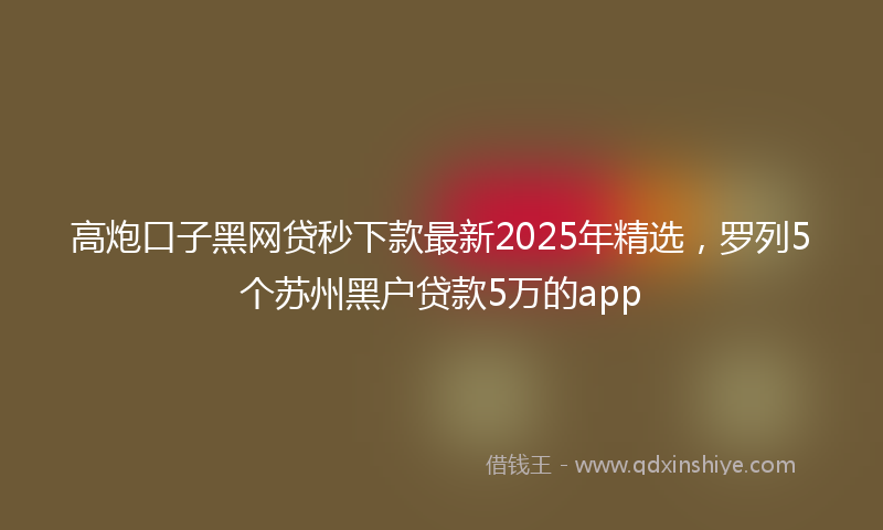 高炮口子黑网贷秒下款最新2025年精选，罗列5个苏州黑户贷款5万的app