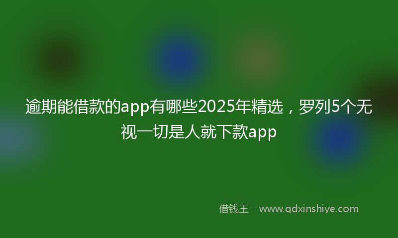 逾期能借款的app有哪些2025年精选，罗列5个无视一切是人就下款app