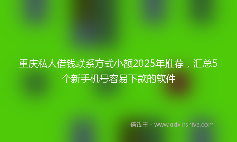 重庆私人借钱联系方式小额2025年推荐，汇总5个新手机号容易下款的软件