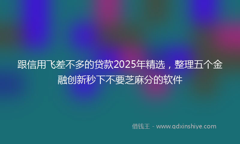 跟信用飞差不多的贷款2025年精选，整理五个金融创新秒下不要芝麻分的软件