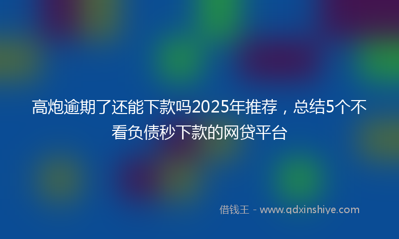 高炮逾期了还能下款吗2025年推荐，总结5个不看负债秒下款的网贷平台